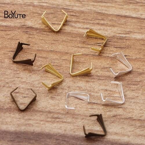 BoYuTe (500 Pieces/Lot) 7*4MM Metal Brass Crystal Buckle Clasps Diy Handmade Jewelry Accessories Parts