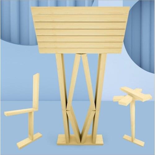 Children Montessori Wooden Balanced Blocks Desk Games Original Pine Educational Stacking High Building Wood Kids Toys with Cards