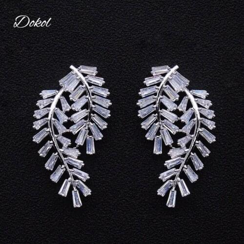 DOKOL NEW Trendy Crystal Earrings Studs Bridesmaid Gift Unique Branches Shape Bridal Earring for Party DKE0130
