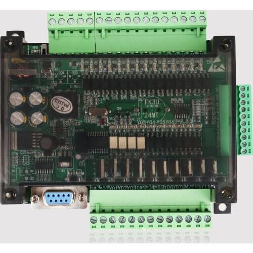 FX1N FX2N FX3U 24MR or 24MT 6AD 2DA PLC RS232 RS485 Modbus RTU 24VDC for Mitsubishi PLC