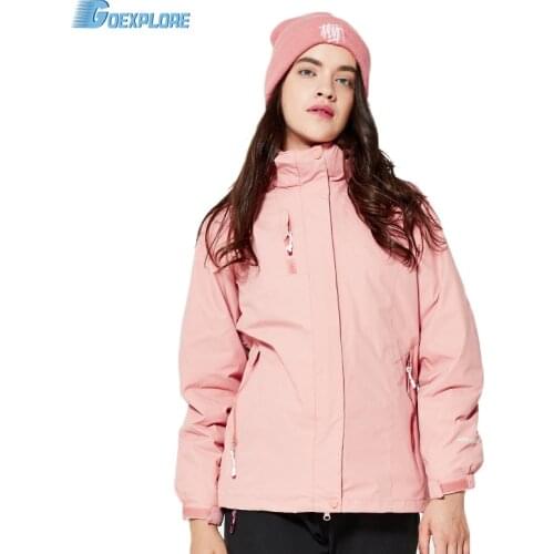 Goexplore Winter Hiking Jackets 3 In 1 Brand Women Outdoor Camping Trekking Ski Sports Coats Waterproof Double Layer Windbreaker