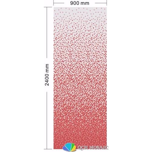 Ceramic mosaic tile for house decoration wall tile red color gradual changes pattern 900xH2400mm