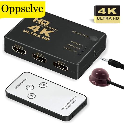 Oppselve 3 Port 4K*2K 1080P Switcher HDMI-compatible Switch Selector 3x1 Splitter Box Ultra HD for HDTV Xbox PS3 PS4 Multimedia