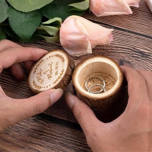 Custom Wedding Ring Box Rustic Wooden Ring Box Wooden Ring Bearer Box Personalized Rings Holder Bridal Shower Gift