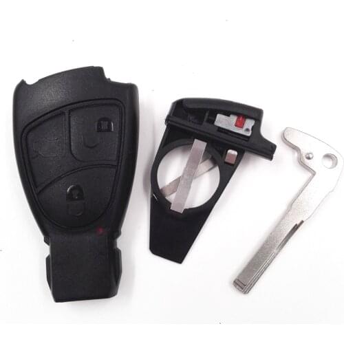 HKOBDII Remote Car Key Case Shell Fob for Mercedes-Benz MB M S C E CL 3 Buttons With Logo