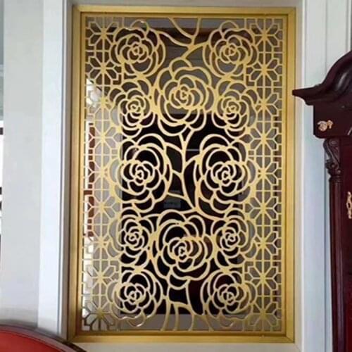Metal rose gold screen custom luxury decoration stainless steel hollow guest