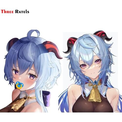 Three Ratels A236 Ganyu Genshin Impact Cartoon Anime Car Decals Auto Window Motorcycle Decoration Vinyl Materal Sticker