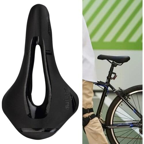Bicycle Saddle Soft Wear-resistant Bike Part Faux Leather Hollow Bicycle Seat for MTB