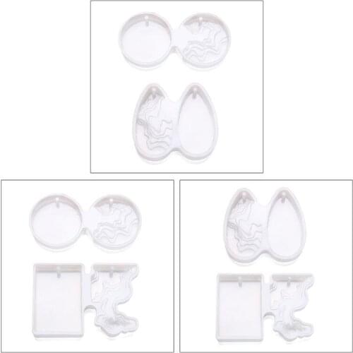 N7MF Transparent White Silicone Pendant Mould Resin Decorative Craft DIY Crystal Island Mountain Mold Epoxy Molds for Jewelry