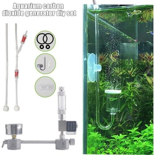 Aquarium DIY CO2 Generator System Kit CO2 Aquarium with Solenoid Valve Bubble Counter diffuser for Plants Aquarium