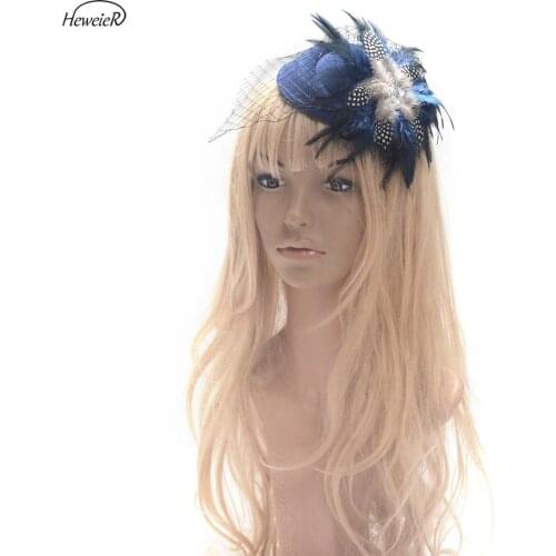 New Fashion Handmade Fascinator Hat Lady Women Bridal Hair Clip Crystal Hairpiece Hairpin Party Cocktail Races Headwear