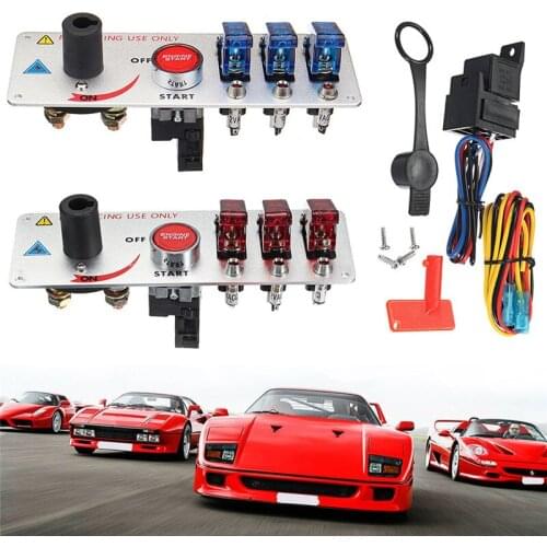 New 12V Auto LED Toggle Ignition Switch Panel High Quality Durable Strong Convenient Racing Car Engine Start Push Set Kit#294386