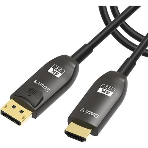 Fiber DisplayPort to HDMI-compatible Optic Cable 21.6Gbps Ultra Speed 4K@60Hz 20M 30M 50M Supports 3D,HDCP,E-ARC DP to HD Cable