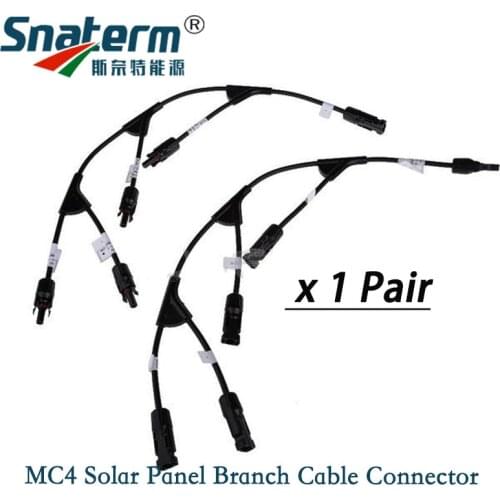 1 Pair x Solar Panel Parallel Connector 1 to 4 Y Branch, high compatible with solar Connector for 2.5mm2 4mm2 6mm2 Cable solar