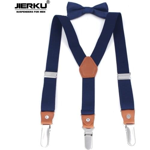 JIERKU Suspenders Kids Braces Baby Suspenders 3Clips Stainless Steel Clips Suspensorio Fashion Trousers Strap 2.5*75cm