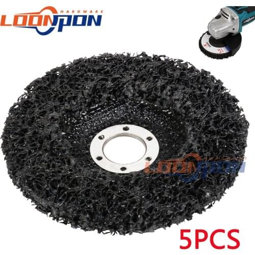 115mm 5pcs Poly Strip Disc 40# Polishing Sanding Wheel Pad for Paint Rust Removal Clean Abrasive Angle Grinder Tool Aceessories