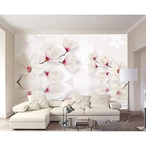 Beibehang Custom wall murals wallpaper white magnolia flower, 3D photo wallpaper mural bedroom living room TV wall 3D wallpaper