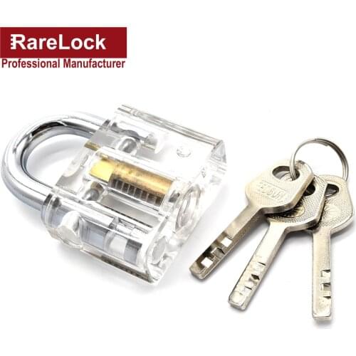 Cutaway Lock Transparent Padlock Training Skill Visable Practice Pick Tool for Locksmith Beginner Rarelock MMS279 ff