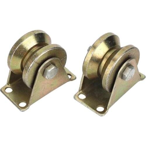 2Pcs V Type Sliding Gate Roller V Groove Track Rail Wheel Sliding Rolling Gate Trolley Caster