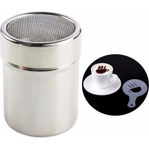 New Stainless Steel Chocolate Shaker Cocoa Flour Icing Sugar Powder Coffee Sifter Lid Shaker Cooking Tools Coffee Accessories
