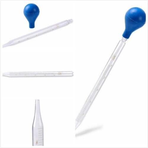 Modern glass transfer graduated pipette with rubber cap dropper 4 size 1/2/5 /10ML transfer pipette school laboratory supplies