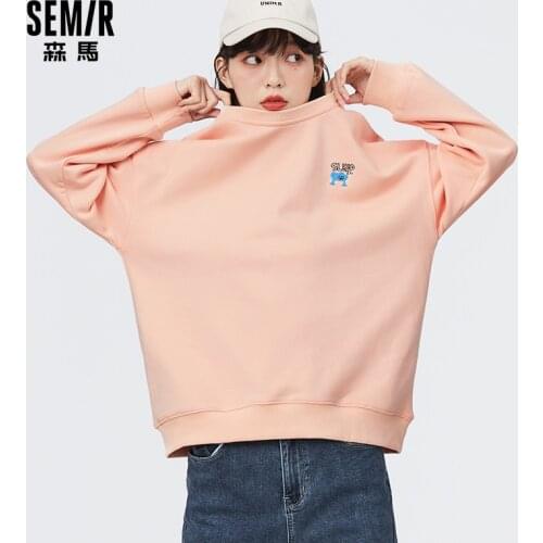 SEMIR Purple Street Sweatshirt Women Spring 2021 New Design Sense Niche Oversized Loose Hoodies Trend Women