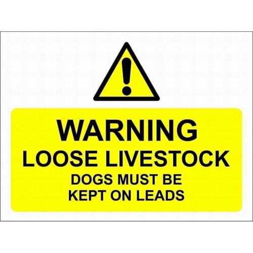 Loose Livestock Dogs Must Be Kept On Leads Notice Novelty Funny Aluminum Metal Sign Vintage Look Sign Metal Plaques for Bar