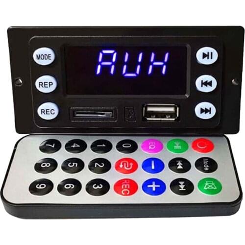 5V DC 12V Battery Test Two-Way Audio Input Recording Radio Lyrics Display APE, FLAC, WMA, WAV, MP3 Audio Decoder Board