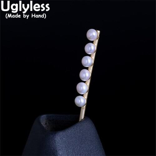 Uglyless Brunch of Pearls Creative Fashion Hair Sticks for Women Natural Pearls Elegant Dress Hair Jewelry 925 Silver Accessory
