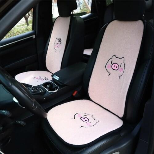 Car Seat Cover Universal Cartoon Pink Pig Seats Protector Non-slip Breathable Automobil Interior Cushion Accessories for Girls