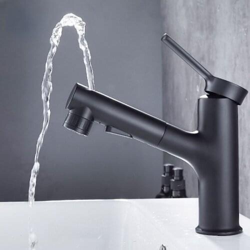 Pull Out Bathroom Basin Sink Faucet Rinser Sprayer Gargle Brushing 3 Mode Mixer Tap Cold & Hot Basin Faucet Bathroom Faucets