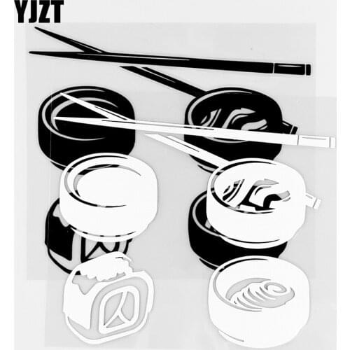 YJZT 14×12.2CM Creative Vinyl Decals Delicious Food Car Stickers Funny Body Decor Black / Silver 10A-0817