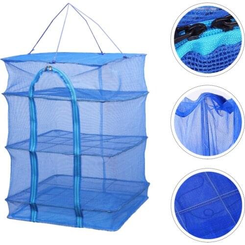 1pc Vegetable Fish Foldable Drying Net Hanging Mesh Dryer Mesh Dryer Drying Cage Square Nylon Fish Net Fruit Vegetable Net