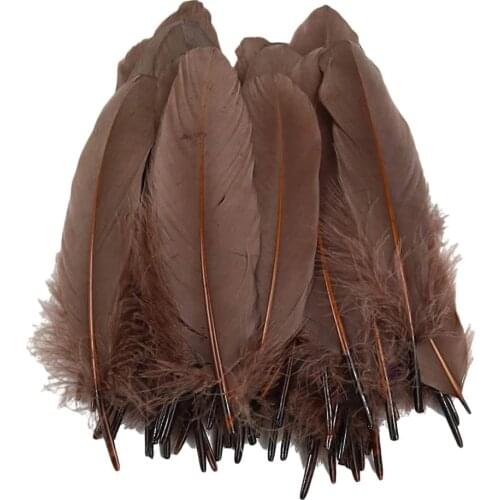 100Pcs/Lot Hard pole colorful Party Goose Feathers For Crafts Plumes Natural White Black Feathers DIY Wedding Decoration 13-18CM