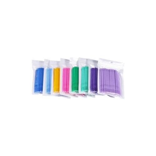 100PCS Disposable Colorful Cotton Swabs MicroBrush Eyelashes Extension Cleaning Swab Cosmetic Tool