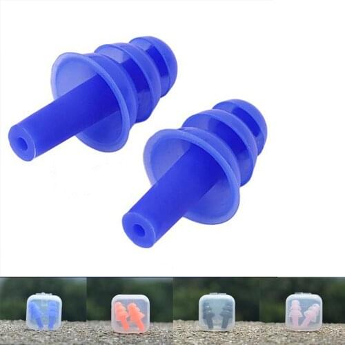 2 Pcs Silicone Sound Defenders Protector Earplugs Travel Sleep Noise Reduction Waterproof Swimming Ear Plugs Earbuds Eartips