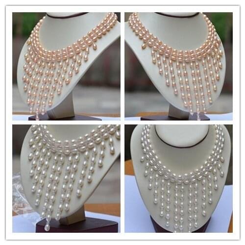 2 choices Natural 7-8mm AAA pearl necklace jewelry