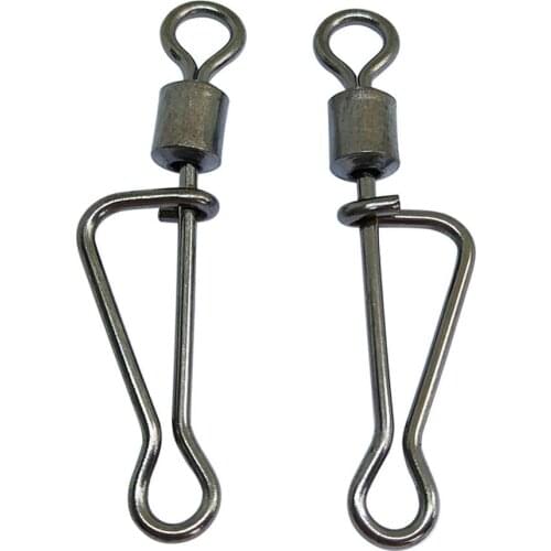 200-pieces Fishing Swivles Swing Italian Snap Rolling Swivel Hook Steel Fishing Connector Carp Fishing Accessories Fishhooks