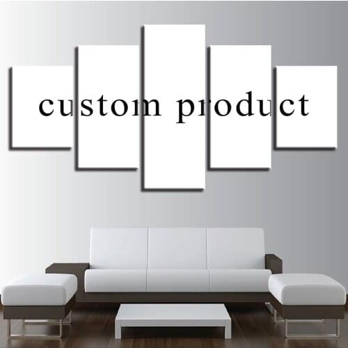 5 Pieces DIY Custom Decorative Painting Poster Modern Wall Decorative Modular Framework Picture Canvas Printed One Set Painting