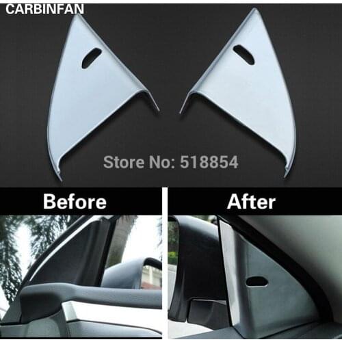 ABS chrome A pillar column interior inner triangle sticker moulding trim 2pcs/set for 2015-2016 Nissan Qashqai