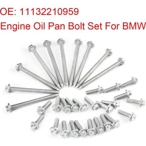 Car Engine Oil Pan Bolt Set For BMW X3 4 5 6 135i 325xi 328i xDrive 3.0L 11132210959 BACB12-U24004 HWK0003 1 13 2 210 959