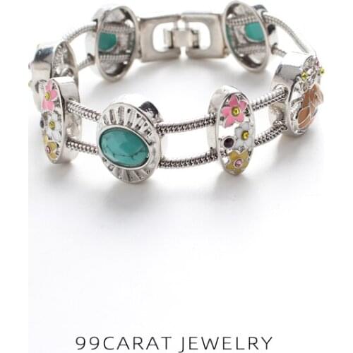 Nine nine carat European and American fashion jewelry new texture bee flower with buckle bracelet bracelet (mm)