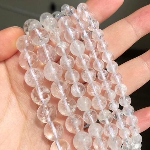Wholesale Natural Stone Beads Clear Quartz Round Loose Beads 15.5"strand Pick Size 4/6/8/10/12mm For DIY Making Bracelet Jewelry