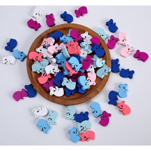 50pcs 21x13mm Mouse Shape Wooden Beads Unfinished Natural Wood Loose Beads Wood Spacer Beads for DIY Crafts Jewelry Making