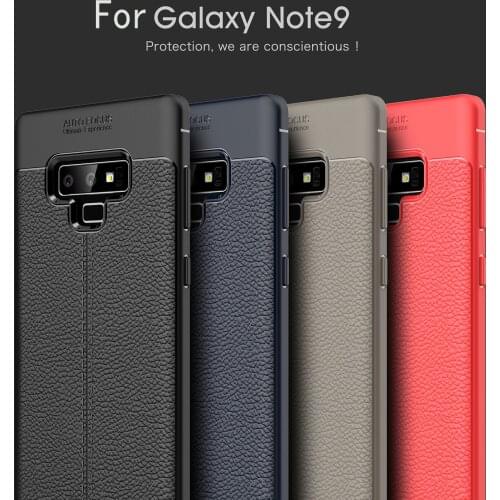 For Samsung Galaxy Note 9 Case Luxury Leather texture Soft Silicone Skin back cover case for samsung note 9 full cover shell