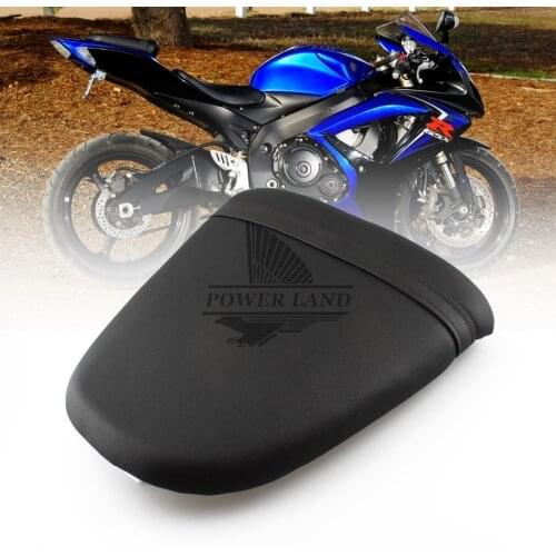 Motorcycle Seat Rear Passenger Black Leather Seat Cushion Pillion Pad For Suzuki GSXR600/750 SRAD GSXR600 GSXR750 1996-2000