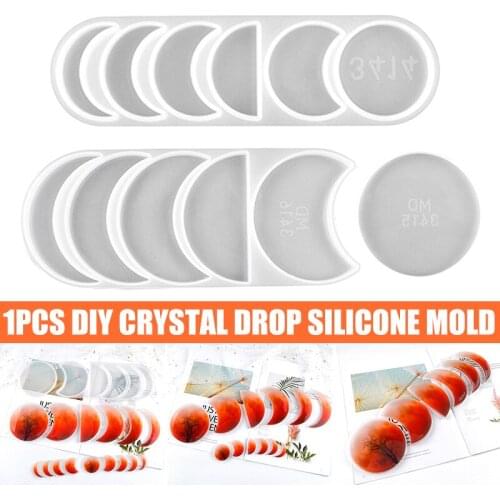 DIY Eclipse Moon Epoxy Resin Mold Handmade Crystal Moon Planet Pendant Silicone Mould For Decoration LXY9