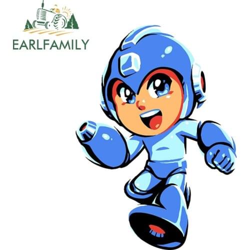EARLFAMILY 13cm x 9.5cm for Mega Man Car Stickers Arcade Games Decals Vinyl Bumper Decoration 3D for Vehicle Window Decoration