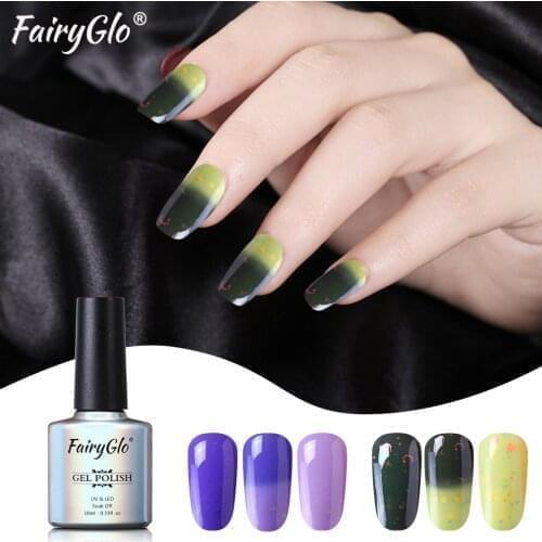 FairyGlo 10ml Cheese Chameleon Gel Nail Polish Temperature Color Changing UV Gel Polish Lacquer Enamel GelLak Nali Art Varnish
