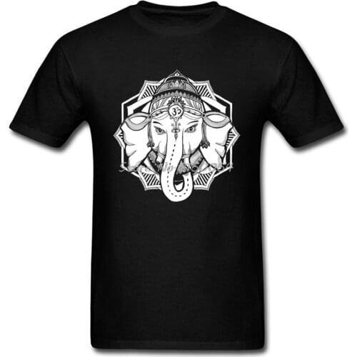 Thai Ganesha Printed On T Shirt Summer Cotton Men TShirt New Coming Thai Elephant Day Black T-Shirt Tees Harajuku